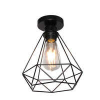 Plafonnier Cuisine Industriel Noir Semi-Encastré, Cage Métal, 25 Modèles au Choix