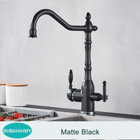 Mitigeur Cuisine Rétro Eau Filtrée en Laiton, Col de Cygne, 4 Finitions