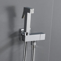 Douchette WC Carrée Murale avec Robinet d'Arrêt, Noir Mat, Chromé ou Doré