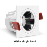 Spot LED Encastrable Carré Cuisine Anti-Éblouissement, Simple ou Double Tête