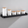 Étagère de Salle de Bain d'Angle Noire avec Barre à Crochets