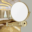 Miroir Grossissant Mural Double Face x3, Bras Extensible Laiton 20 cm