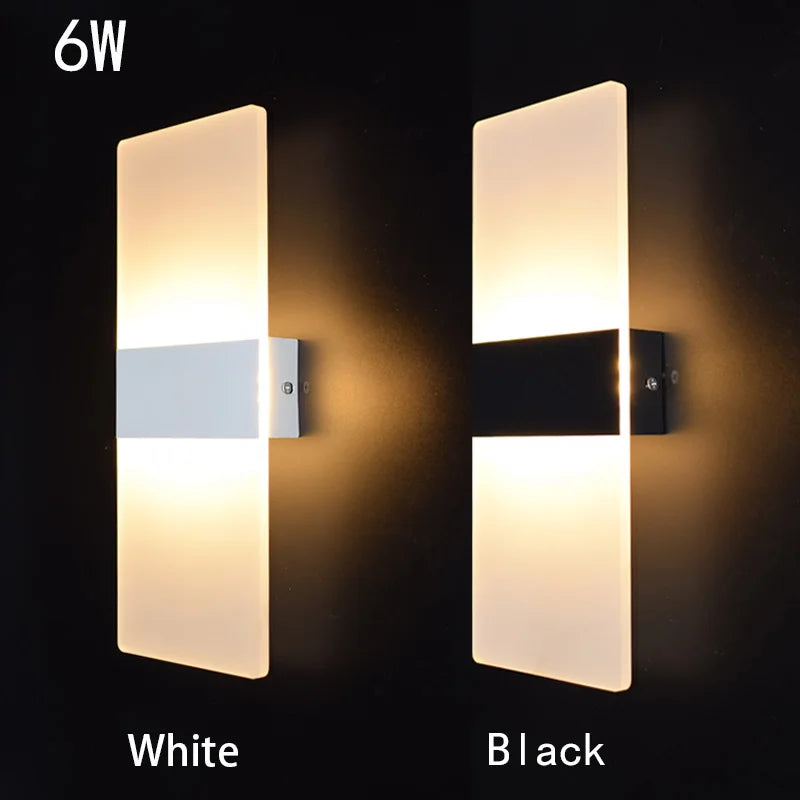 Applique Murale LED Acrylique Haut et Bas, 14 à 40 cm