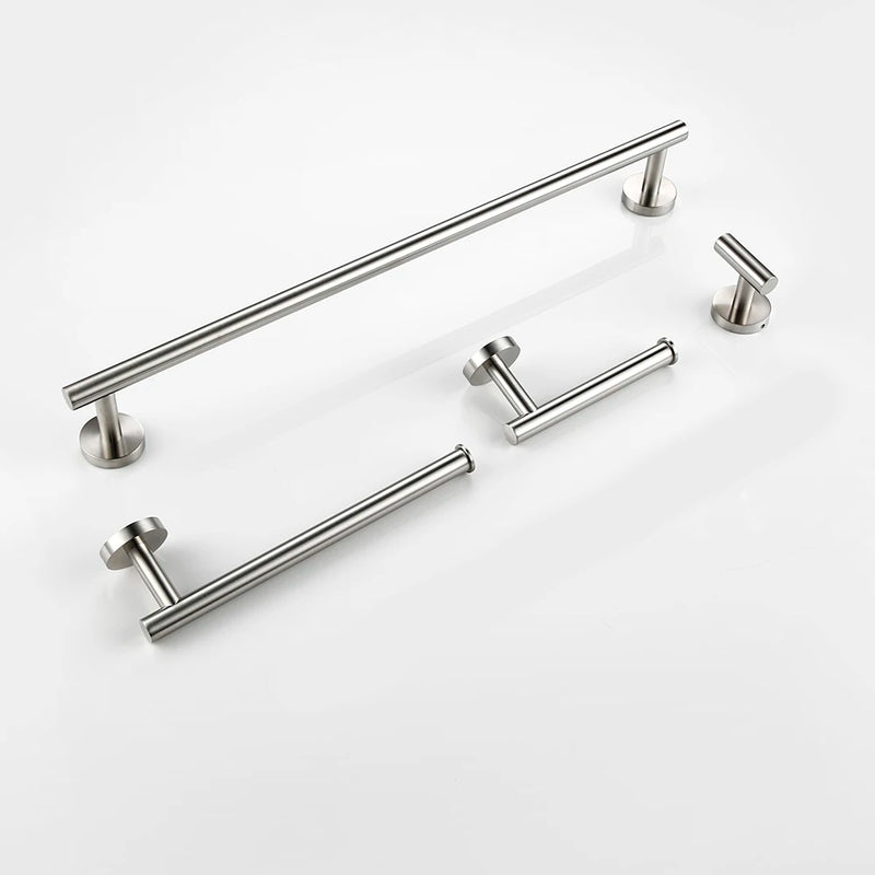 Accessoires Salle de Bain Inox 4 Pièces Support Mural