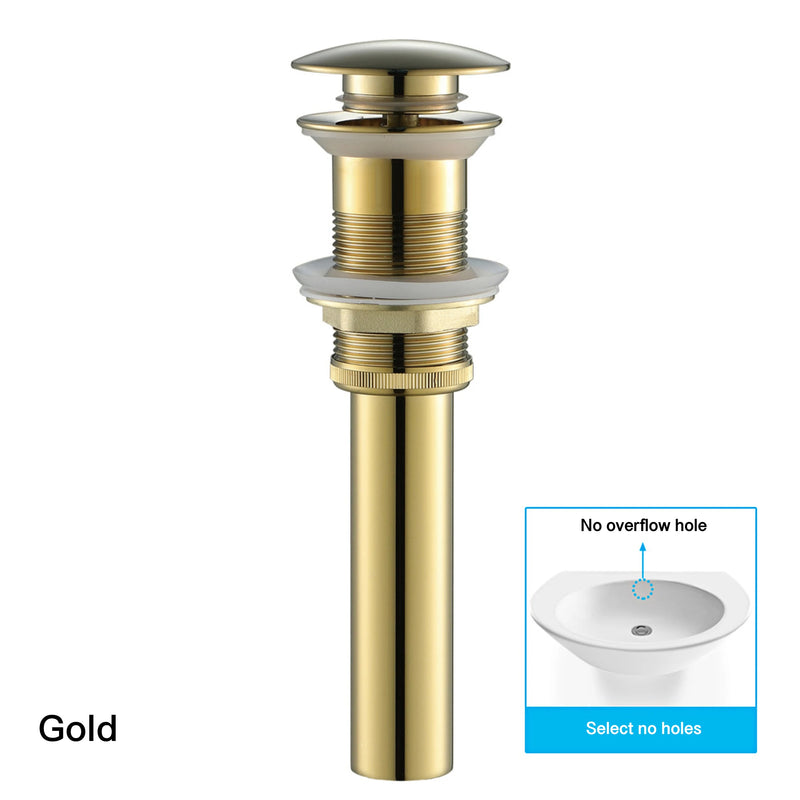 Bonde Lavabo Pop-Up Laiton 66 mm avec ou sans Trop-Plein, 8 Finitions