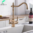 Mitigeur Cuisine Rétro Eau Filtrée en Laiton, Col de Cygne, 4 Finitions
