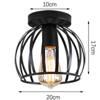 Plafonnier Cuisine Industriel Noir Semi-Encastré, Cage Métal, 25 Modèles au Choix