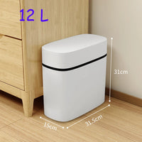 Poubelle Salle de Bain Étanche à Pression Blanche 14 Litres
