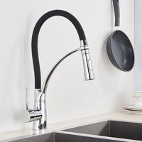 Mitigeur Cuisine Pivotant Laiton avec Douchette Extractible, 4 Finitions
