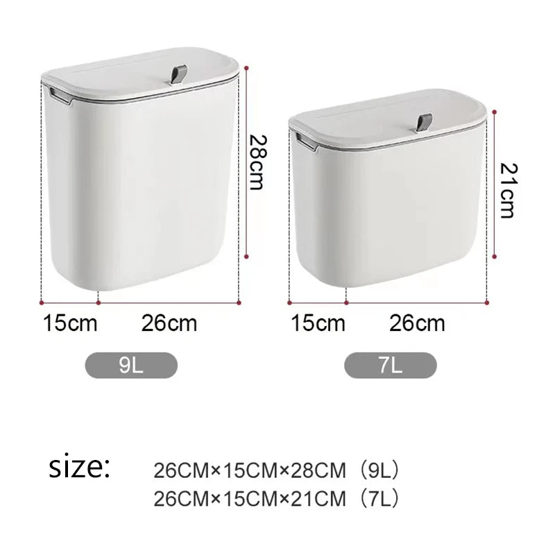 Poubelle Murale Salle de Bain avec Couvercle
