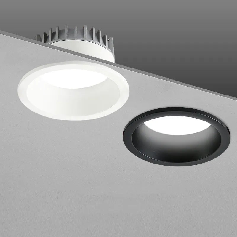 Spot LED Encastrable Cuisine COB Anti-Éblouissement, 7 à 24 W, Blanc ou Noir