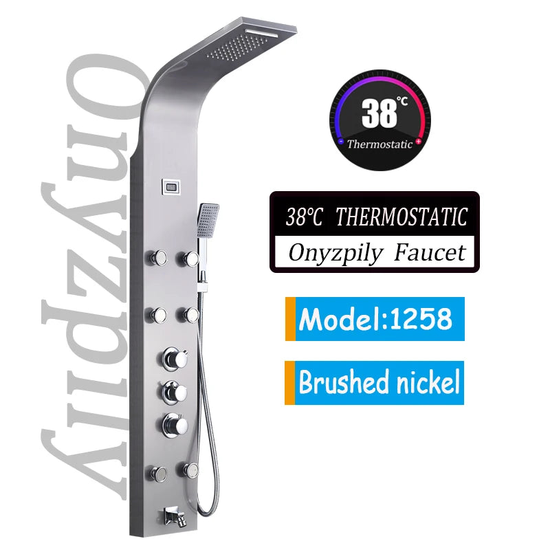 Colonne de Douche LED Cascade et Pluie, 18 Modèles dont Thermostatique