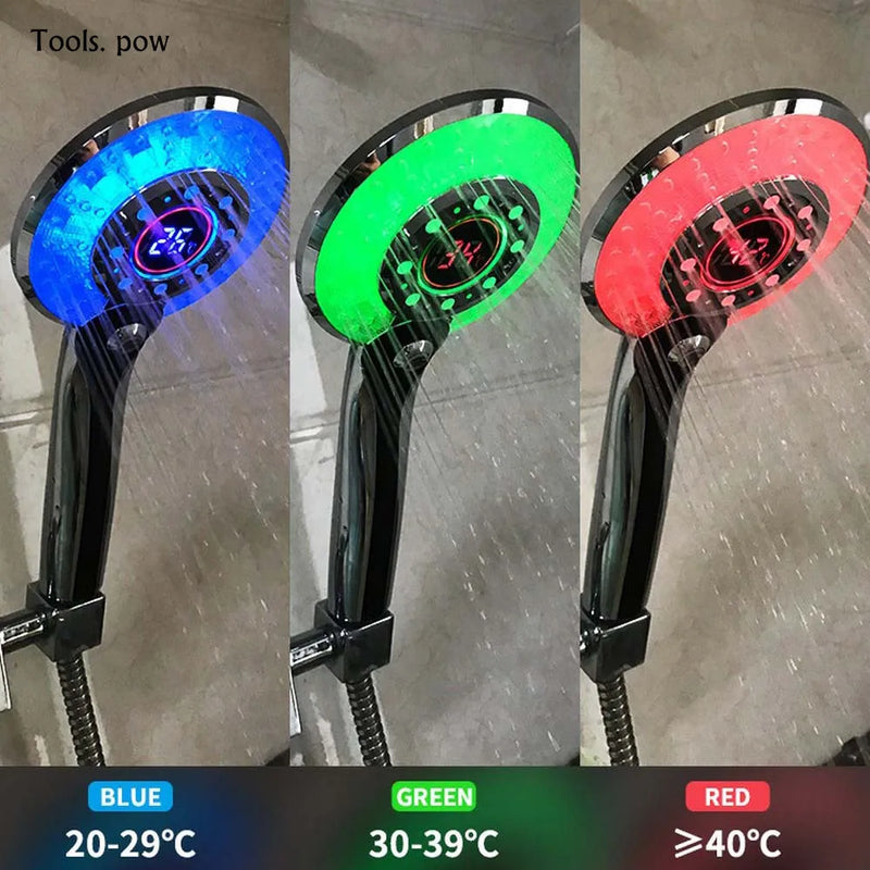 Pommeau de Douche LED Affichage Température 3 Couleurs