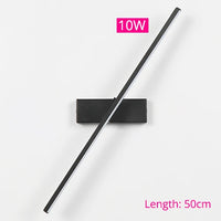 Applique Murale LED 330° Barre ou Anneau, Noir ou Blanc, 30 à 50 cm