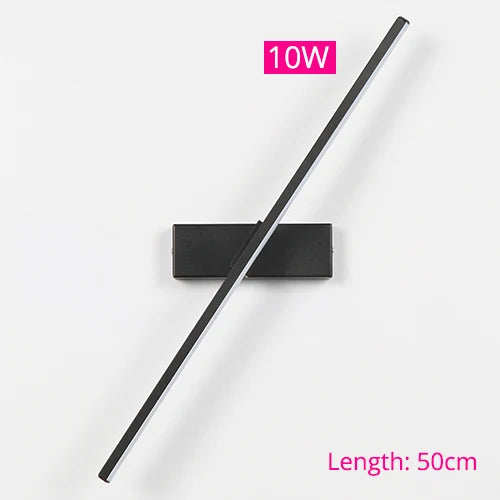 Applique Murale LED 330° Barre ou Anneau, Noir ou Blanc, 30 à 50 cm