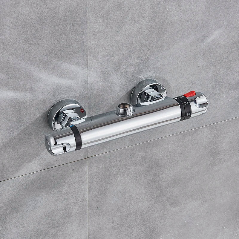 Mitigeur Thermostatique Douche ou Bain-Douche Mural Chromé, 4 Modèles