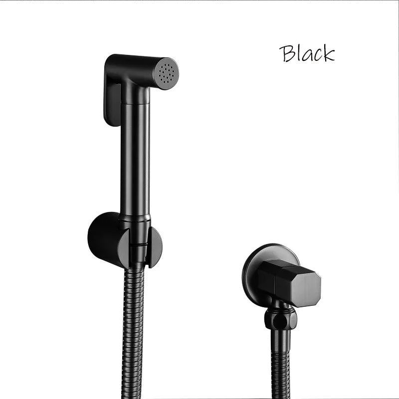 Kit Douchette WC Murale avec Flexible et Robinet d'Angle, 6 Finitions