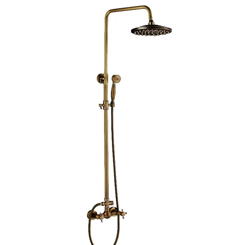 Colonne de Douche Rétro Laiton Antique avec Pommeau Pluie et Douchette