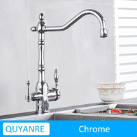 Mitigeur de Cuisine Filtrant Laiton Vieilli Rotatif 360°