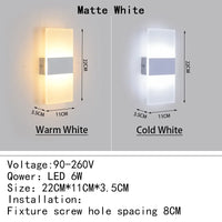 Applique Murale LED Acrylique Haut et Bas, 14 à 40 cm