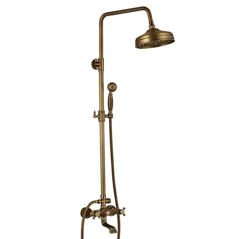Colonne de Douche Rétro Laiton Antique avec Pommeau Pluie et Douchette