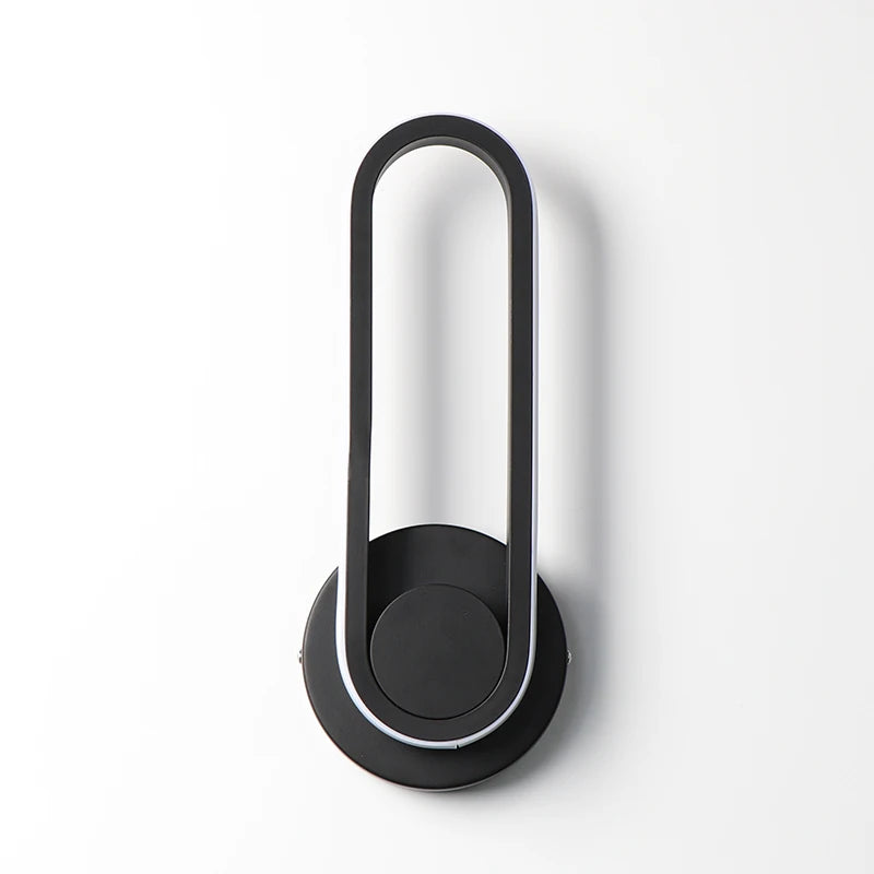 Applique Murale LED 330° Barre ou Anneau, Noir ou Blanc, 30 à 50 cm