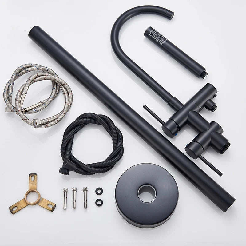 Robinet Baignoire sur Pied en Laiton avec Douchette 115 cm