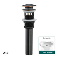 Bonde Lavabo Pop-Up Laiton 66 mm avec ou sans Trop-Plein, 8 Finitions