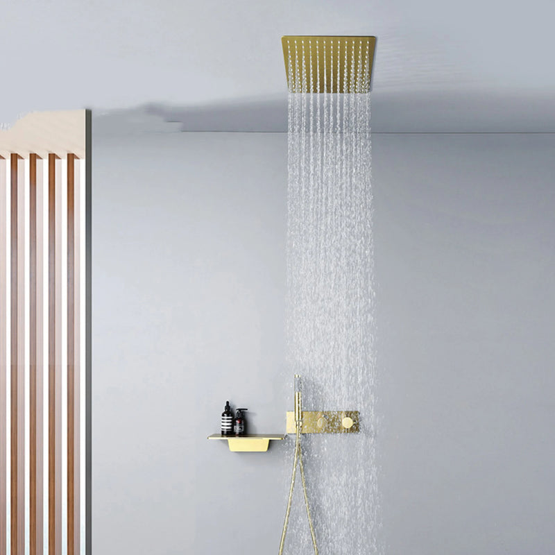 Douche Encastrable Thermostatique Pomme de Pluie Carrée, Plafond ou Mural, 4 Finitions