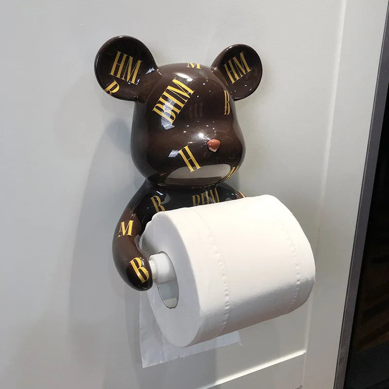 Porte-Papier Toilette Mural Sans Perçage Noir