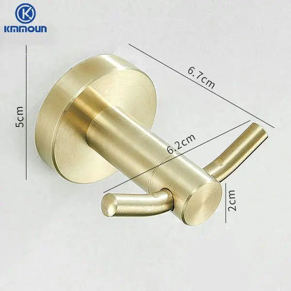 Patère Murale Inox Doré Brossé Multi-Usage