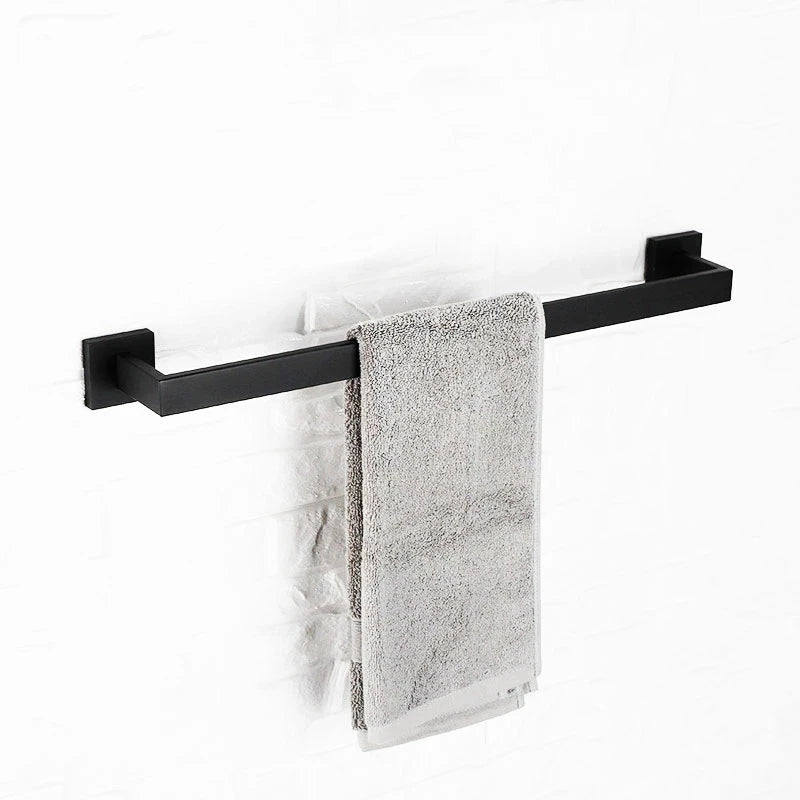 Porte-Serviette Mural Carré Inox 304 60 cm, 1 ou 2 Barres