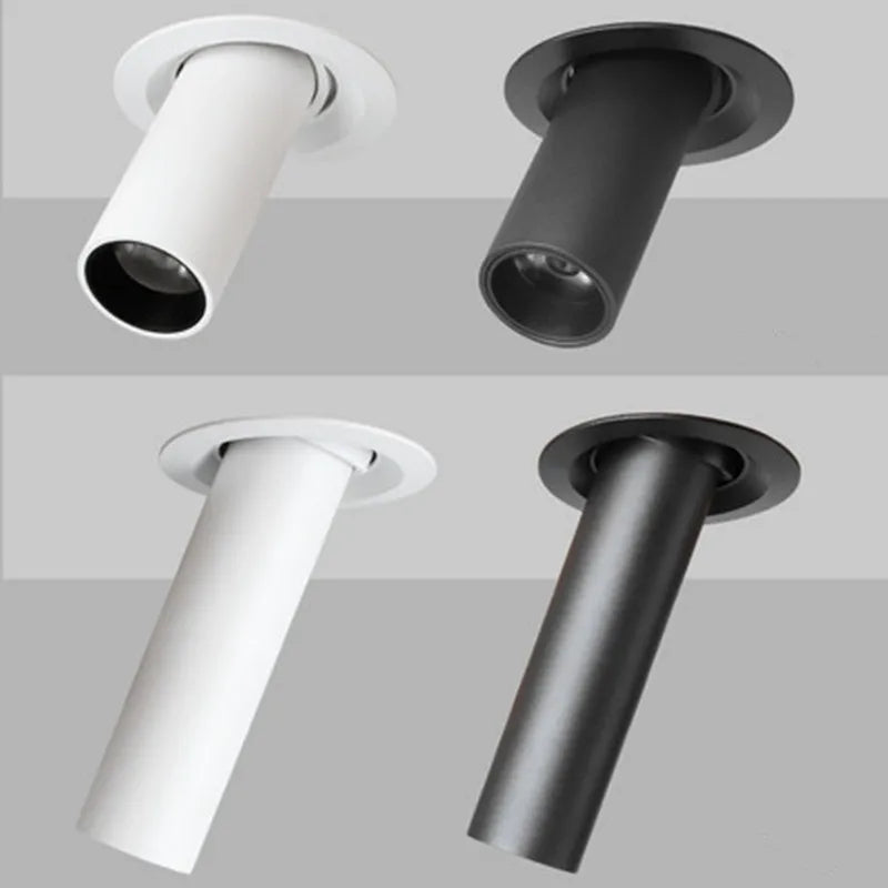 Spot Encastrable Tube Long Noir ou Blanc, 7, 9 ou 12 W