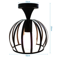 Plafonnier Cuisine Industriel Noir Semi-Encastré, Cage Métal, 25 Modèles au Choix
