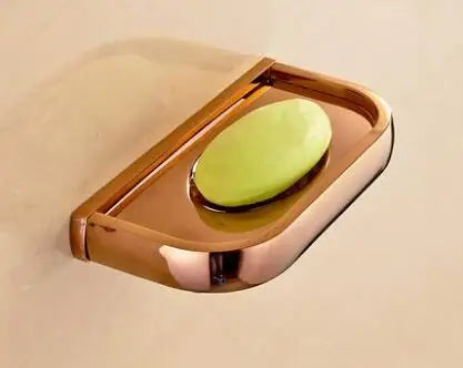 Accessoires Salle de Bain Or Rose Laiton à la Pièce, 13 Articles