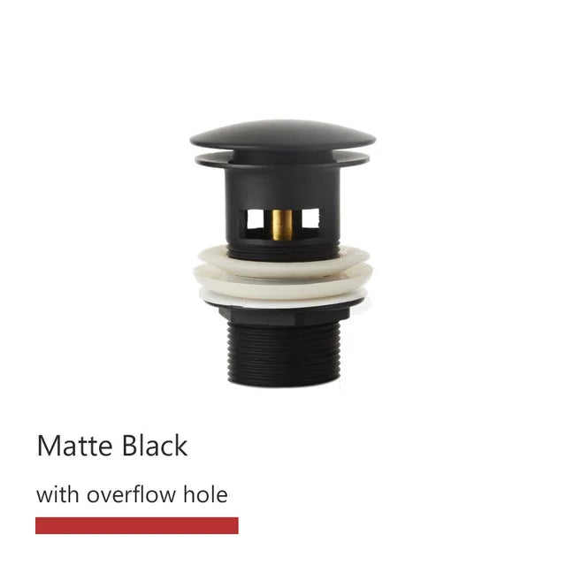 Bonde Laiton à Bouton Poussoir 6,6 cm, Avec ou Sans Trop-Plein