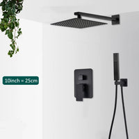 Douche Encastrable Noire Cascade de Pluie avec Bec