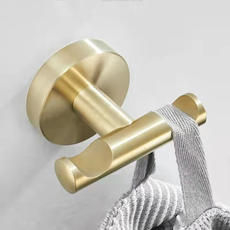 Patère Murale Inox Doré Brossé Multi-Usage