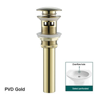 Bonde Lavabo Pop-Up Laiton 66 mm avec ou sans Trop-Plein, 8 Finitions