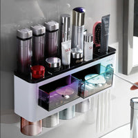 Porte-Brosse à Dents Mural et Distributeur de Dentifrice, 10 Modèles, Gobelets Magnétiques