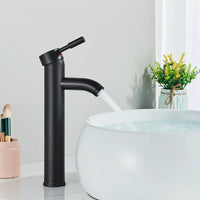 Mitigeur Lavabo Noir Mat Monotrou en Laiton, Haut ou Court, 5 Finitions