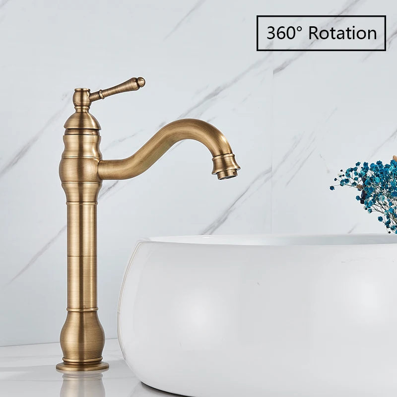 Mitigeur Lavabo Rétro Pivotant 360 Laiton