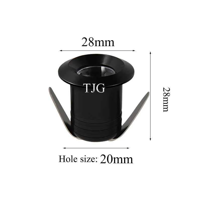 Mini Spot LED Encastrable Cuisine 1 ou 3 W, Ø 28 mm, Meuble et Vitrine