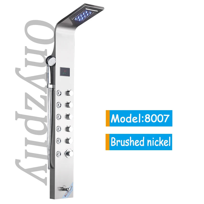 Colonne de Douche LED Cascade et Pluie, 18 Modèles dont Thermostatique