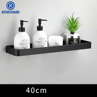 Étagère de Douche Murale avec Crochets et Barre