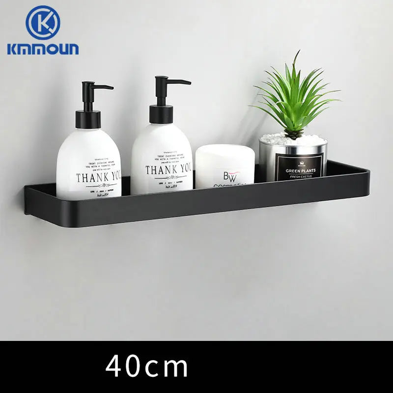 Étagère de Douche Murale avec Crochets et Barre