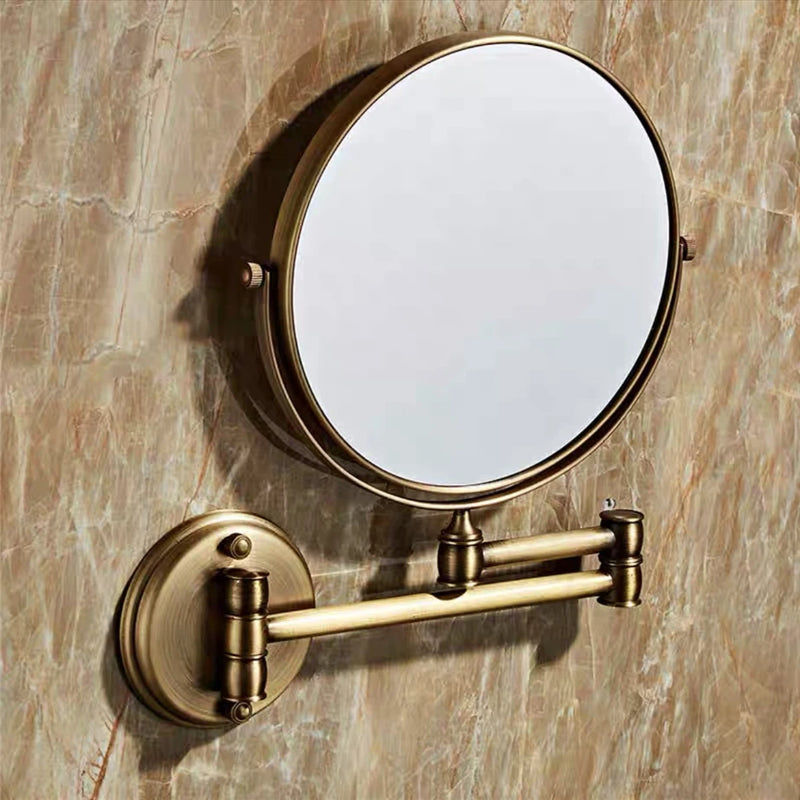 Miroir Grossissant Mural Laiton Pliable Télescopique Double Face