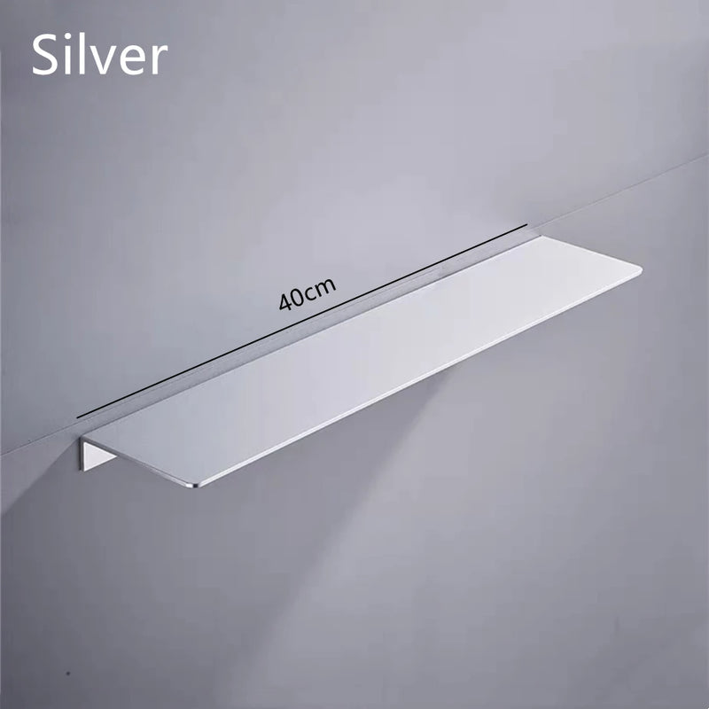 Étagère Murale Aluminium Argenté pour Salle de Bain et Cuisine, 30 à 50 cm