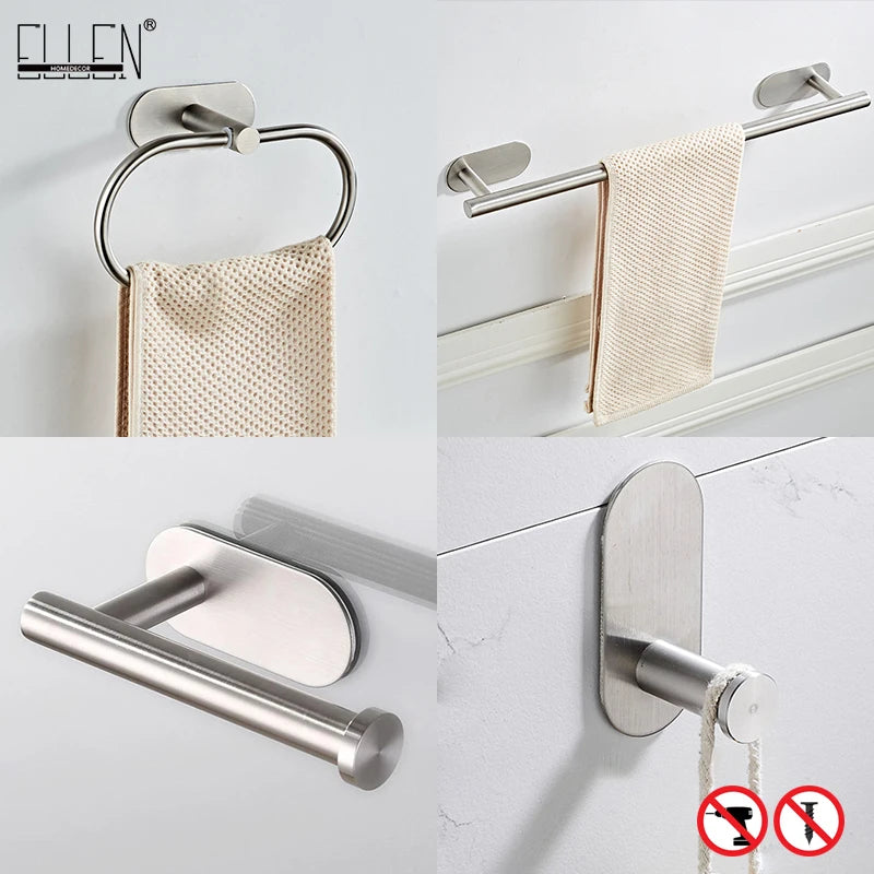 Accessoires Salle de Bain Sans Perçage à la Pièce, 4 Finitions