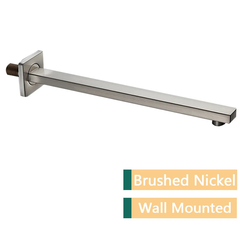 Bras de Douche Mural Support Pomme de Douche Inox Noir